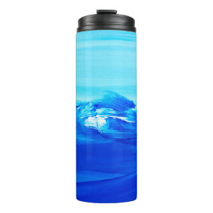 Abstract blue art painting background. Modern art. Thermal Tumbler