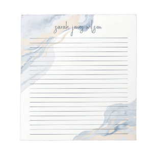 Abstract Blue Beige Coastal Watercolor Notepad