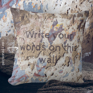 Abstract blue & beige (cracked wall)  cushion