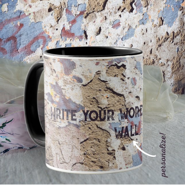 Abstract blue & beige (cracked wall) mug (Creator Uploaded)