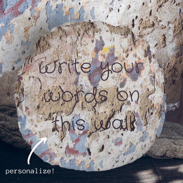 Abstract blue & beige (cracked wall) round cushion (Creator Uploaded)