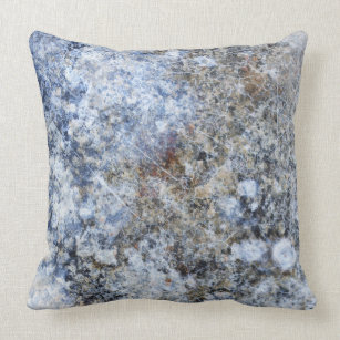 Abstract blue brown vintage marble pattern cushion
