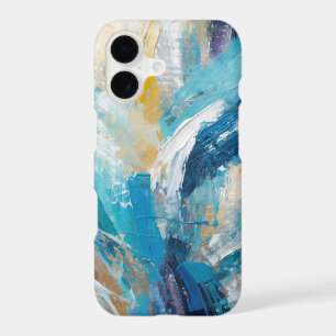 Abstract Blue Brush Strokes Modern Art