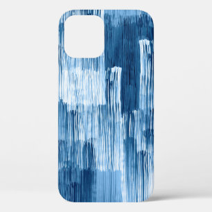 Abstract blue brushstrokes painting pattern iPhone 12 case
