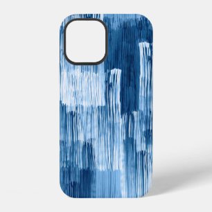 Abstract blue brushstrokes painting pattern iPhone 12 case