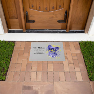 Abstract Blue Chihuahua Doormat
