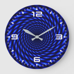 Abstract Blue Circle Design Large Clock