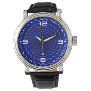 Abstract Blue Circle Design Watch