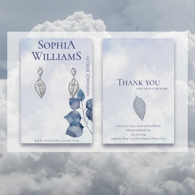 Abstract blue clouds earring jewellery display car (Creator Uploaded)