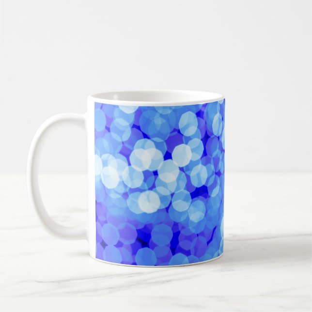 Abstract blue colours light bokeh. Classic blue ba Coffee Mug (Left)