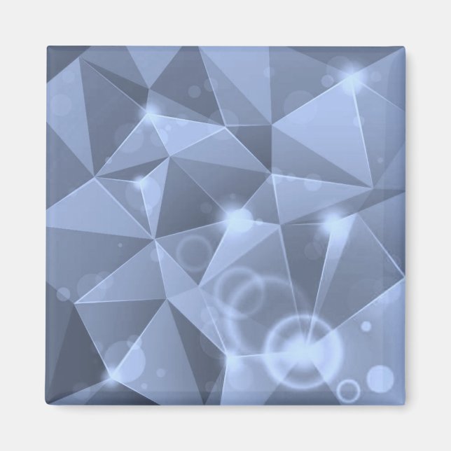 ABSTRACT BLUE CRYSTALS DIGITAL WALLPAPER BACKGROUN MAGNET (Front)