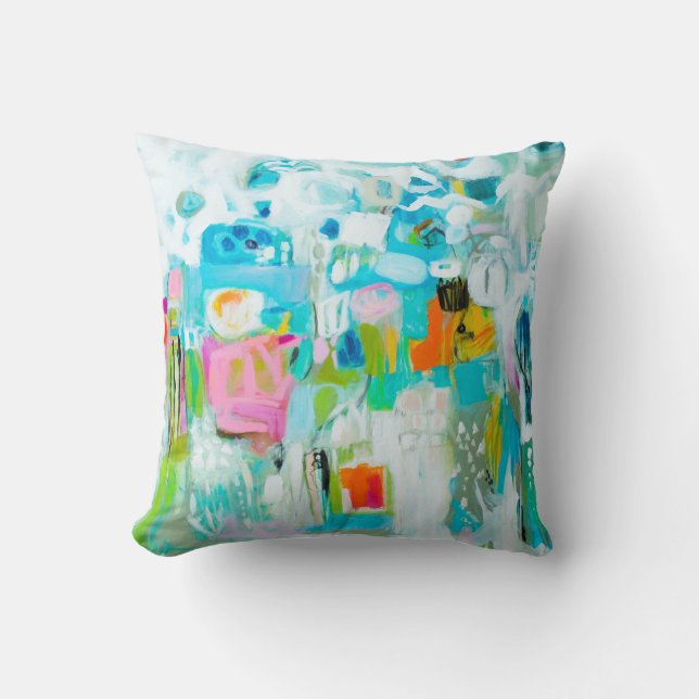 Abstract Blue Cushion (Front)