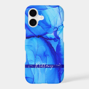 Abstract Blue Custom Unique Art Swirls