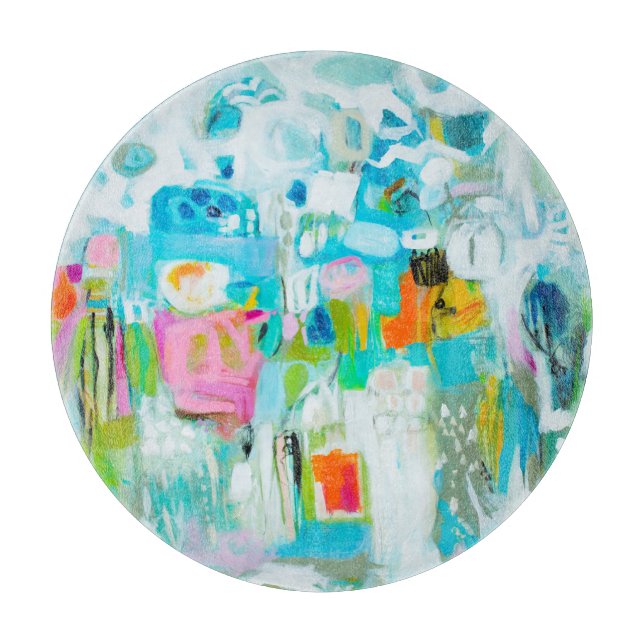 Abstract Blue Cutting Board (Front)