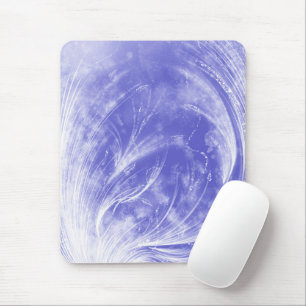Abstract Blue Dandelions and fireflies Mouse Pad