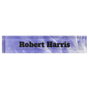Abstract blue Dandelions and fireflies Nameplate