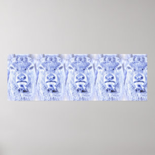 Abstract Blue Deer Poster