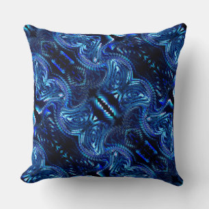 Abstract blue design formed from zigzag cushion