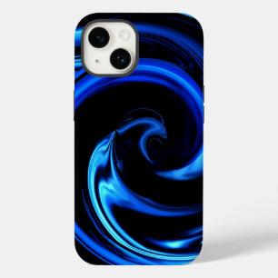 Abstract Blue Dolphin Wave Art Case-Mate iPhone 14 Case