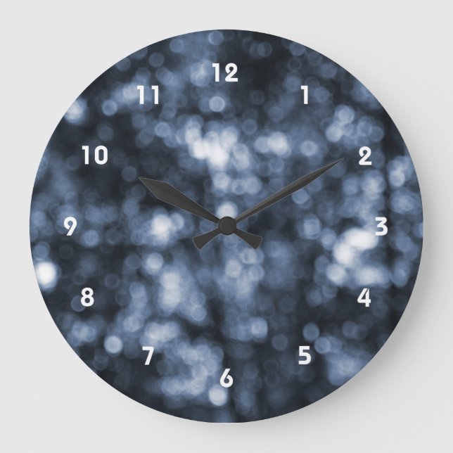 Abstract Blue Dots Large Clock (Front)