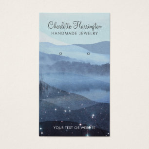 Abstract Blue Earring Jewellery Display Cards