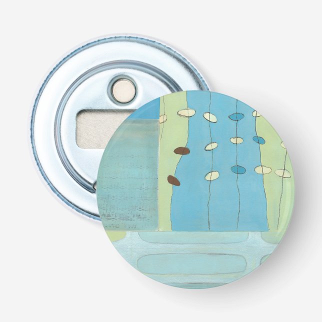 Abstract Blue Egg Parade Bottle Opener (Front)