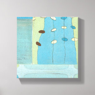 Abstract Blue Egg Parade Canvas Print