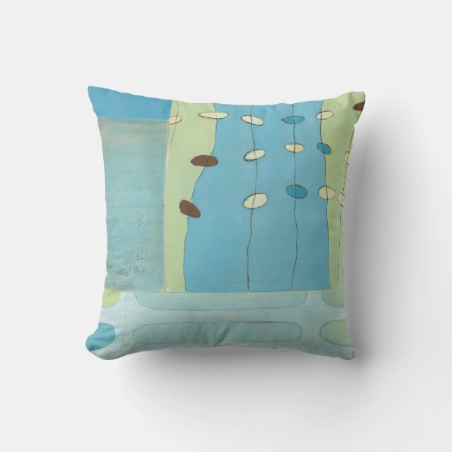 Abstract Blue Egg Parade Cushion (Front)