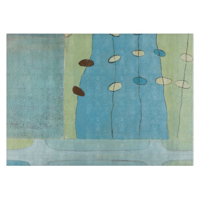 Abstract Blue Egg Parade Cutting Board (Front)