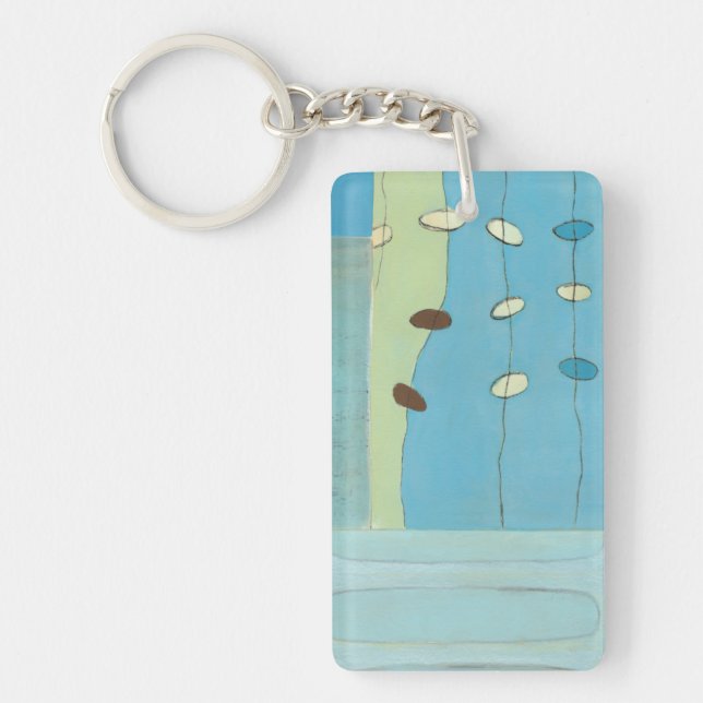 Abstract Blue Egg Parade Key Ring (Front)