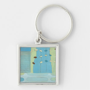 Abstract Blue Egg Parade Key Ring