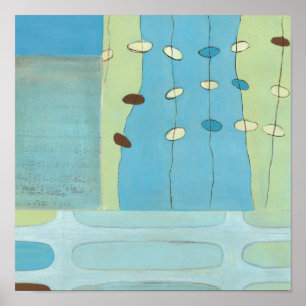 Abstract Blue Egg Parade Poster