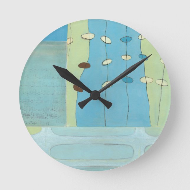 Abstract Blue Egg Parade Round Clock (Front)