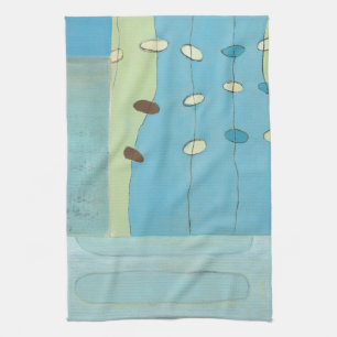 Abstract Blue Egg Parade Tea Towel