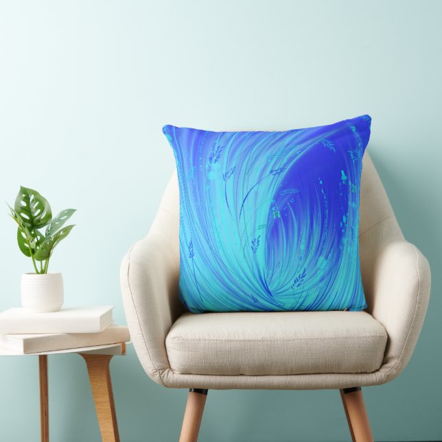 Abstract Blue Enchanted Garden  Cushion (Chair)