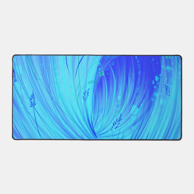 Abstract Blue Enchanted Garden  Desk Mat (Front)