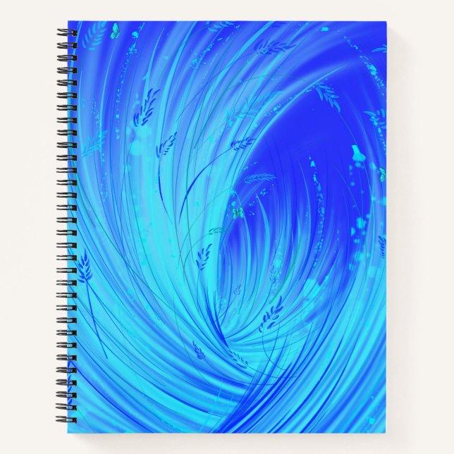 Abstract blue Enchanted Garden Notebook (Front)