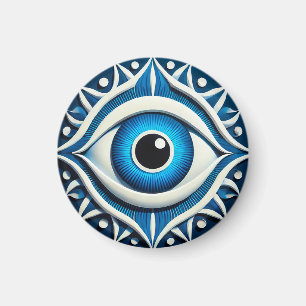 Abstract Blue Evil Eye Symbol Magnet