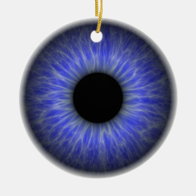 abstract blue eye ceramic tree decoration (Front)