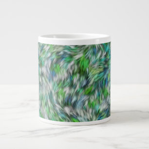 Abstract Blue Fabric Texture Background Large Coffee Mug