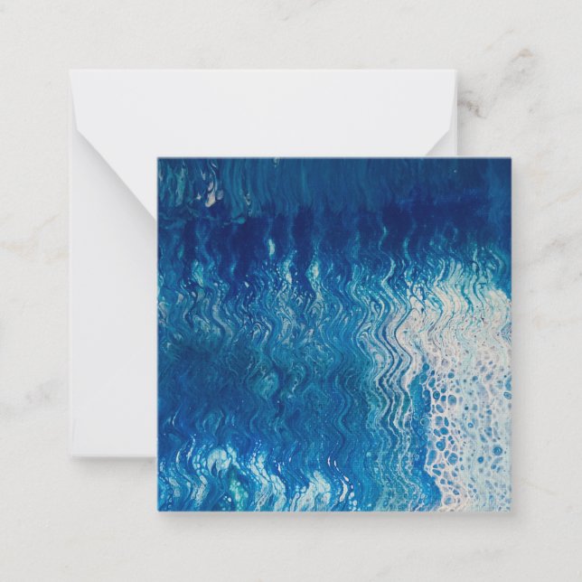 Abstract Blue Flat Note Card (Front)