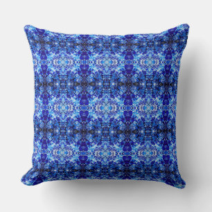 Abstract blue floral cushion