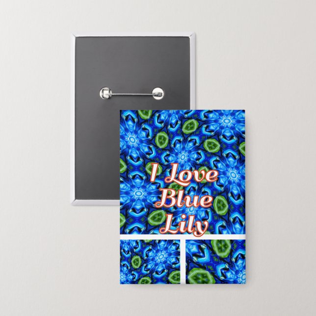 Abstract Blue Floral Pattern (Front/Back)