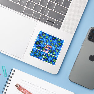 Abstract Blue Floral Pattern