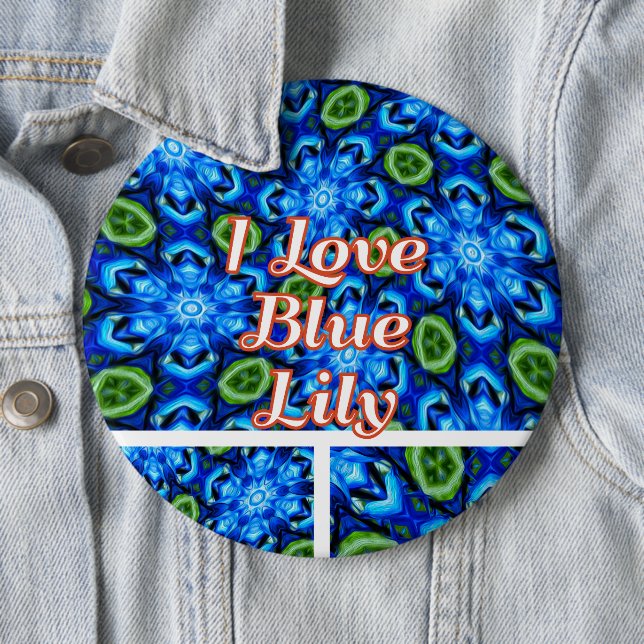 Abstract Blue Floral Pattern 6 Cm Round Badge (In Situ)
