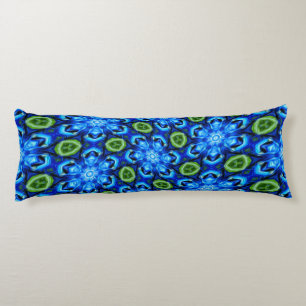 Abstract Blue Floral Pattern Body Cushion