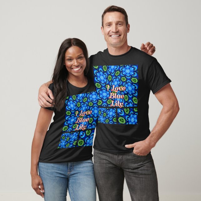 Abstract Blue Floral Pattern T-Shirt (Unisex)
