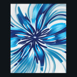 Abstract Blue Flower Art Deco Poster<br><div class="desc">Abstract Blue Flower Art Deco,  this modern art deco design features an Abstract Blue Flower illustration.</div>