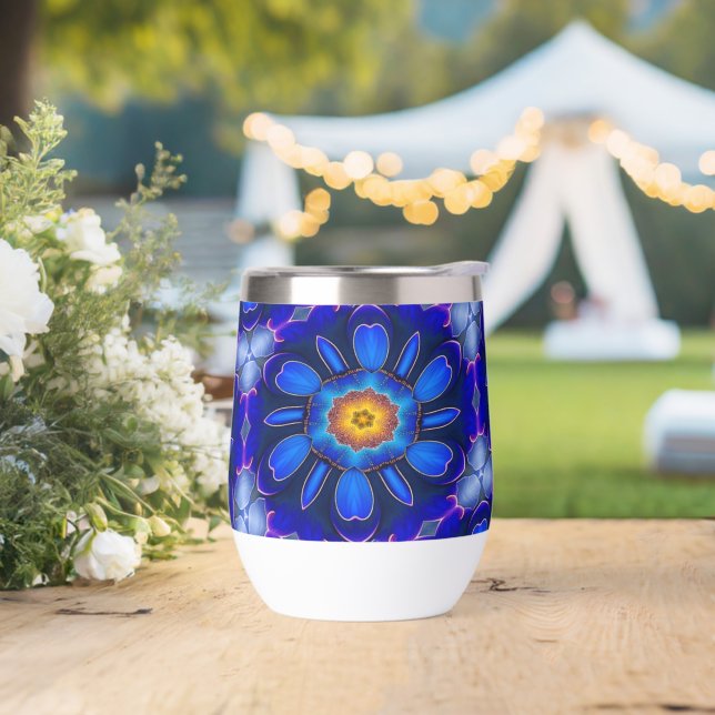 Abstract Blue Flowers Pattern (Wedding)