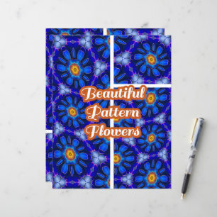Abstract Blue Flowers Pattern